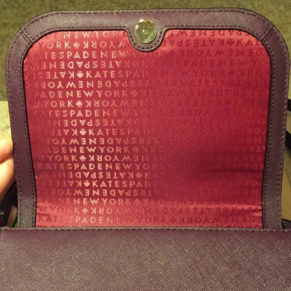kate spade Plum Crossbody Bag with Dark Brown Strap